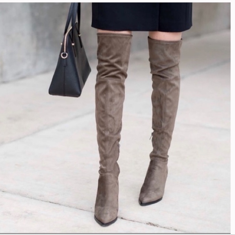 Marc Fisher LTD. Yuna Over the Knee Boot, DARK GREY FAUX SUEDE, 9M